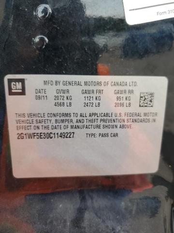 2012 Chevrolet Impala Ls VIN: 2G1WF5E30C1149227 Lot: 59488554