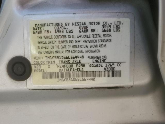 2006 Nissan Sentra 1.8 VIN: 3N1CB51D66L564448 Lot: 57410784