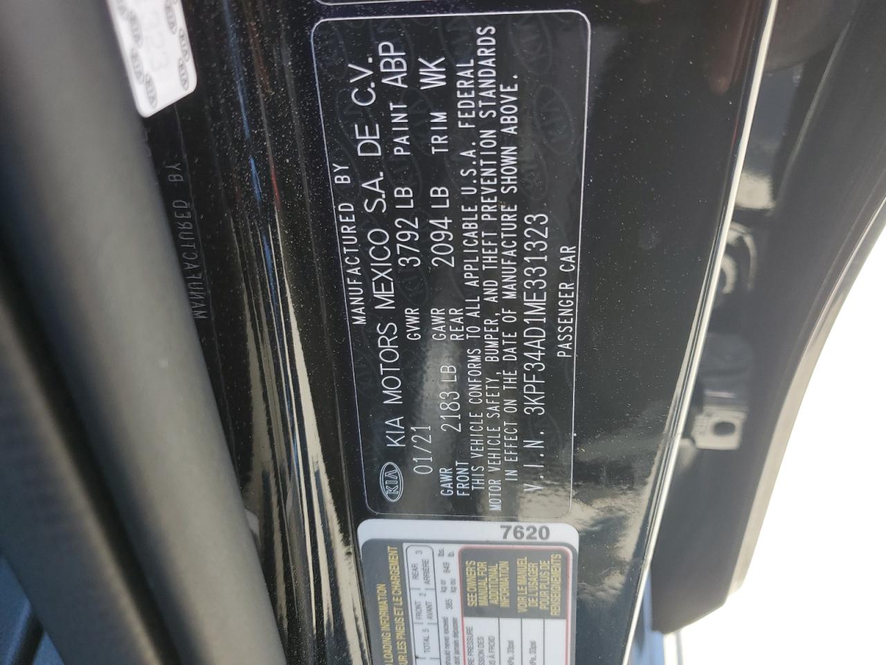 3KPF34AD1ME331323 2021 Kia Forte Gt Line