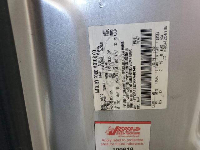 2010 Ford Ranger Super Cab VIN: 1FTKR1EE7APA48340 Lot: 58046064