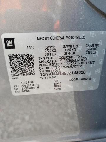 2018 Cadillac Xt5 VIN: 1GYKNARS9JZ148028 Lot: 58909304