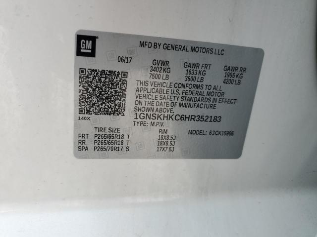 2017 CHEVROLET SUBURBAN K - 1GNSKHKC6HR352183