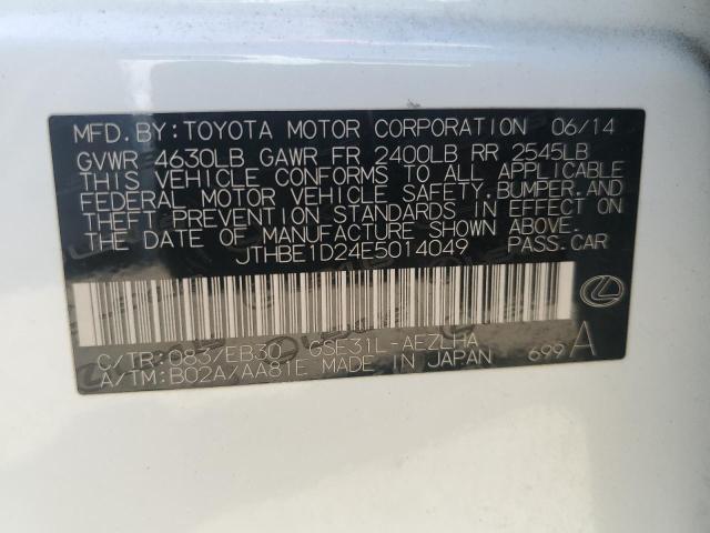 2014 Lexus Is 350 VIN: JTHBE1D24E5014049 Lot: 58559444