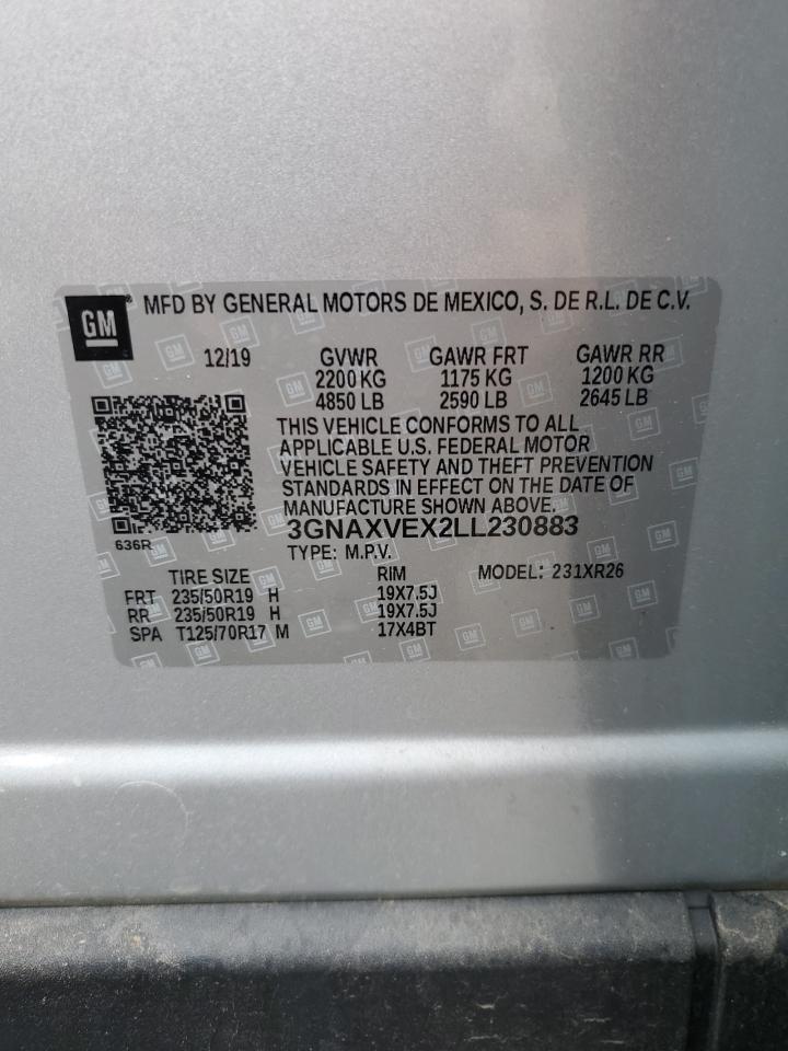 3GNAXVEX2LL230883 2020 Chevrolet Equinox Lt