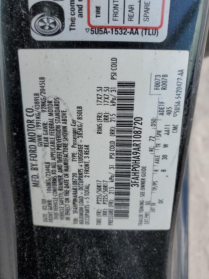 3FAHP0HA9AR108720 2010 Ford Fusion Se