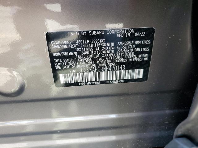 2022 Subaru Forester Limited VIN: JF2SKAPC9NH470143 Lot: 58478464