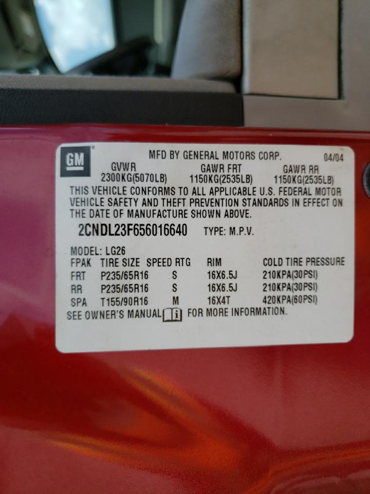 2CNDL23F656016640 2005 Chevrolet Equinox Ls