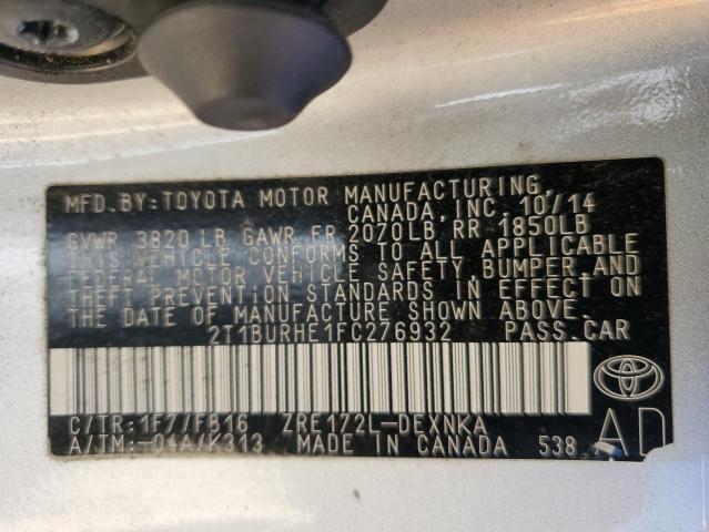 2015 TOYOTA COROLLA L - 2T1BURHE1FC276932