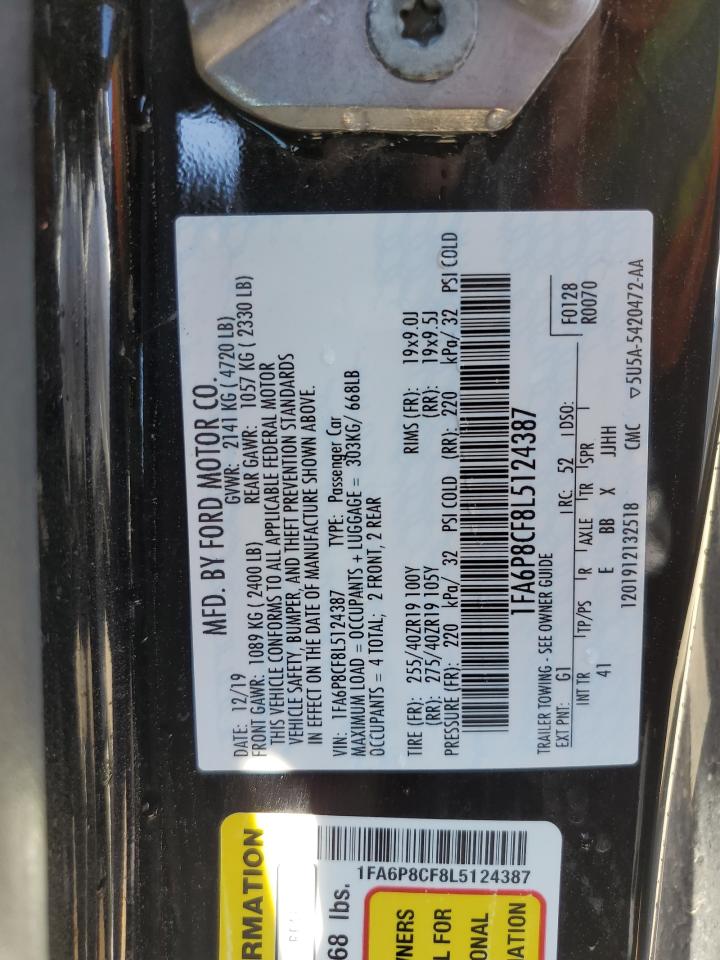 1FA6P8CF8L5124387 2020 Ford Mustang Gt