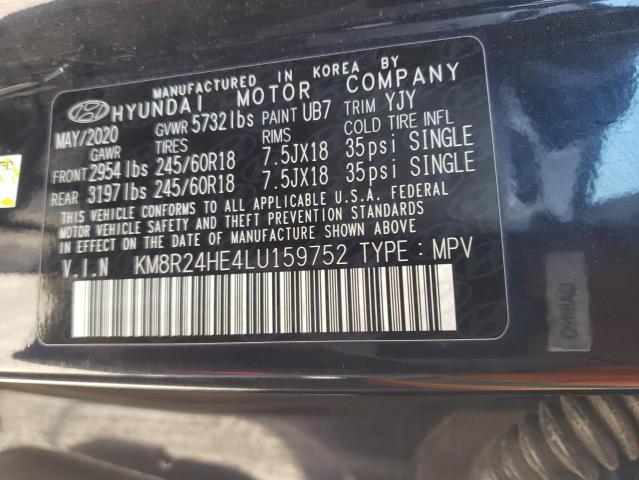 2020 Hyundai Palisade Sel VIN: KM8R24HE4LU159752 Lot: 59295894