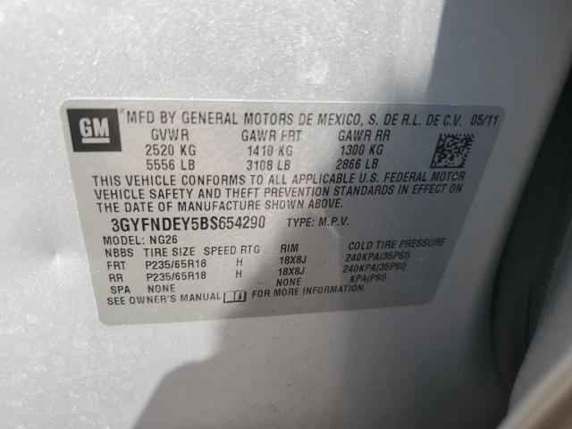 2011 Cadillac Srx Luxury Collection VIN: 3GYFNDEY5BS654290 Lot: 59228054