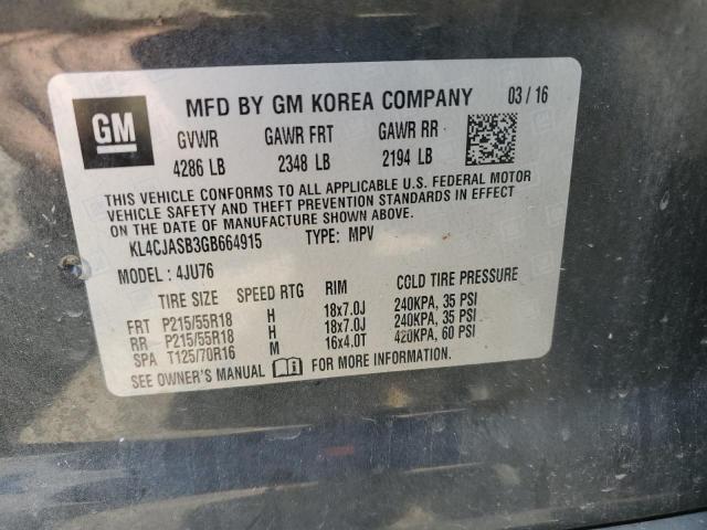 2016 Buick Encore VIN: KL4CJASB3GB664915 Lot: 59479134