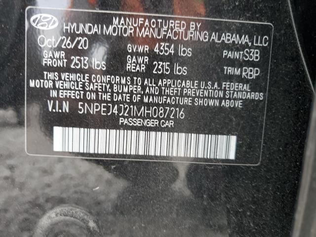 2021 Hyundai Sonata Sel Plus VIN: 5NPEJ4J21MH087216 Lot: 59893264