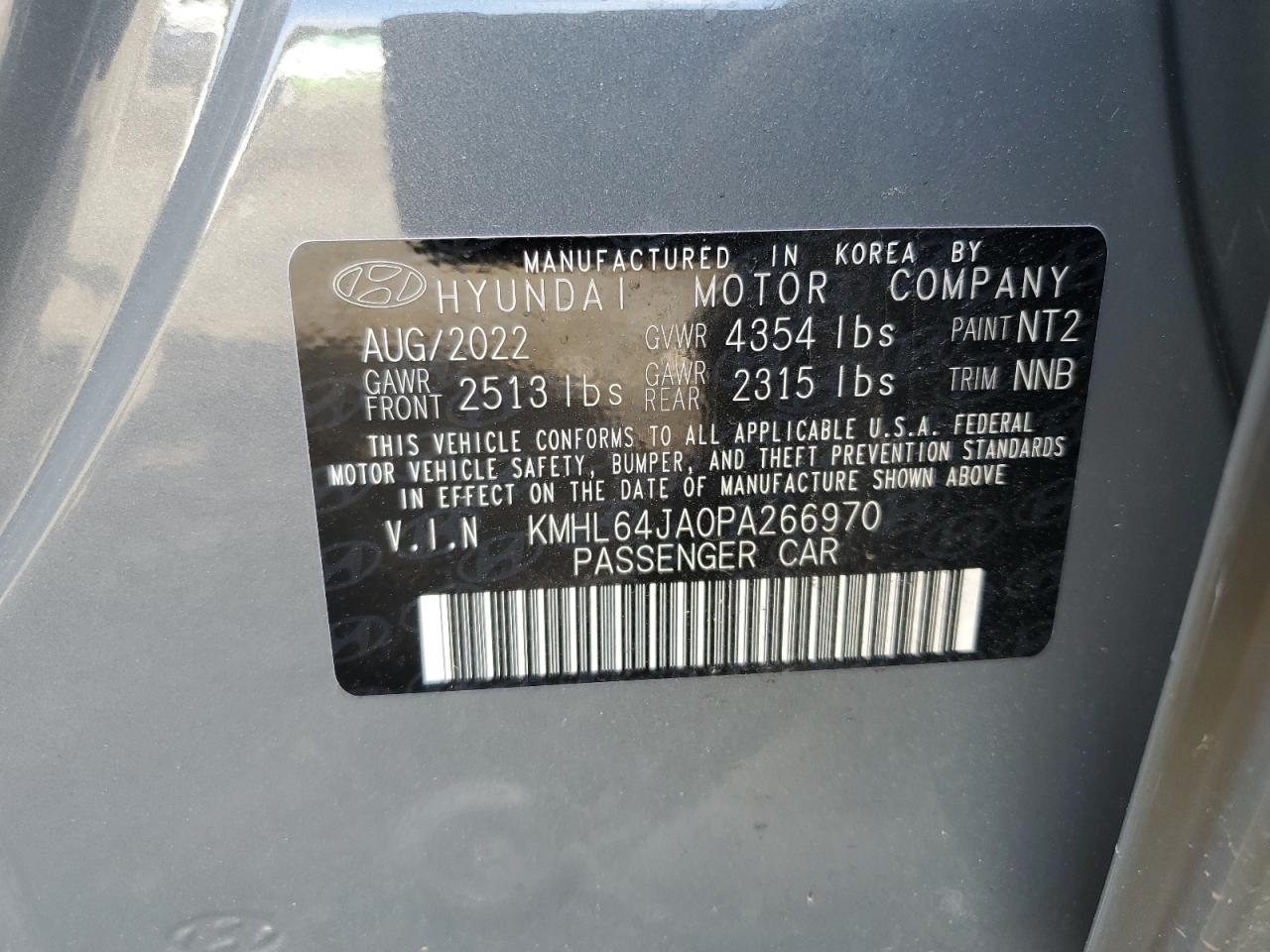 KMHL64JA0PA266970 2023 Hyundai Sonata Sel