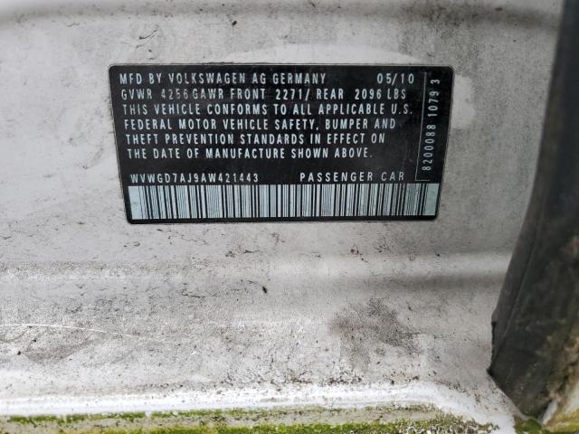 2010 Volkswagen Gti VIN: WVWGD7AJ9AW421443 Lot: 60265604