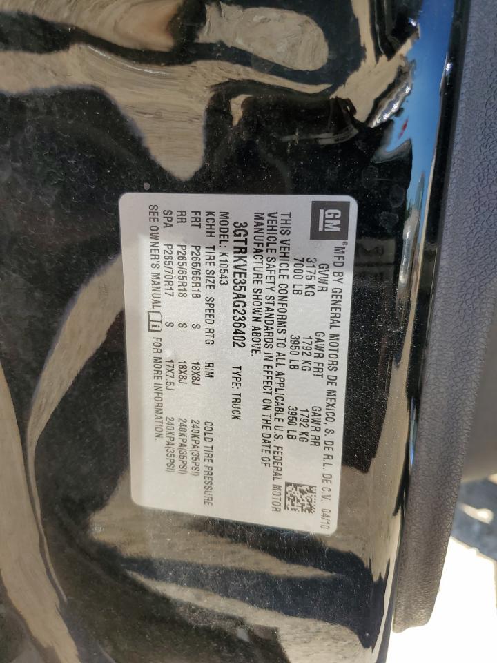 3GTRKVE35AG236402 2010 GMC Sierra K1500 Sle