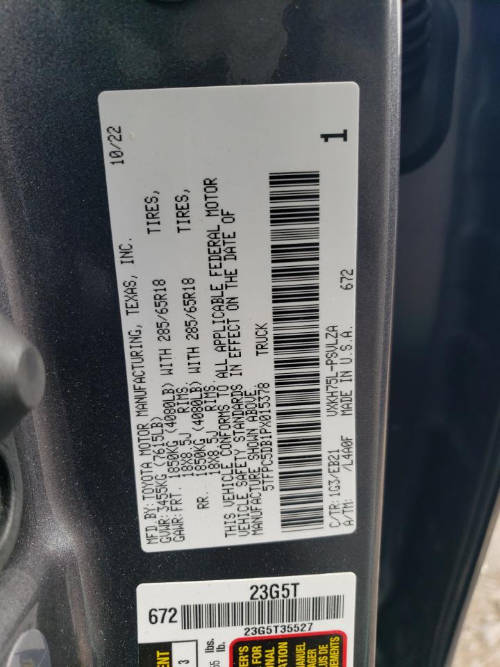 5TFPC5DB1PX015378 2023 Toyota Tundra Crewmax Limited