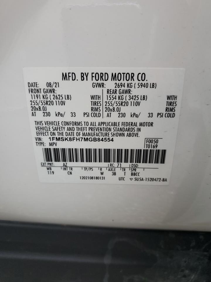 1FMSK8FH7MGB84554 2021 Ford Explorer Limited