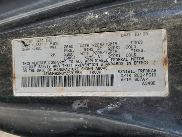 2000 Toyota Tacoma Prerunner VIN: 4TANM92N8YZ591964 Lot: 58130164