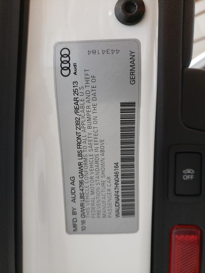 WAUDNAF47HN046164 2017 Audi A4 Premium