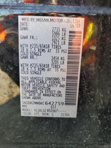 2019 Nissan Pathfinder S VIN: 5N1DR2MN6KC642759 Lot: 58322124