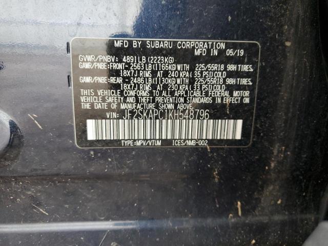 2019 Subaru Forester Sport VIN: JF2SKAPC1KH548796 Lot: 60350174