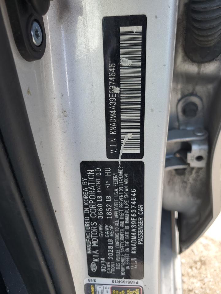 KNADM4A39E6374646 2014 Kia Rio Lx