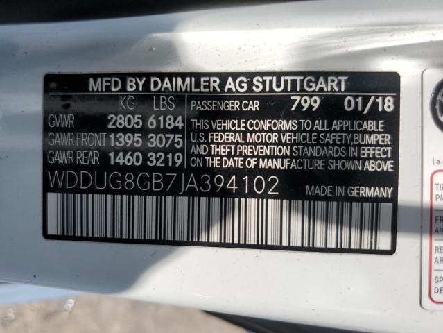 WDDUG8GB7JA394102 2018 MERCEDES-BENZ S CLASS - Image 12