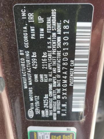 2013 Kia Optima Lx VIN: 5XXGM4A78DG130182 Lot: 60451874