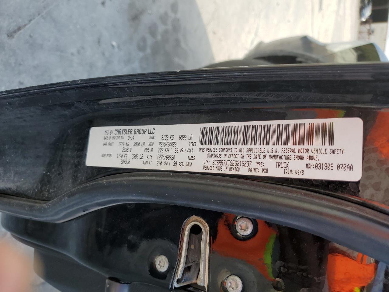 3C6RR7KT9EG215237 2014 Ram 1500 St