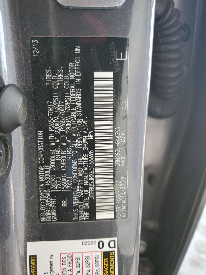 JTEBU5JRXE5166698 2014 Toyota 4Runner Sr5