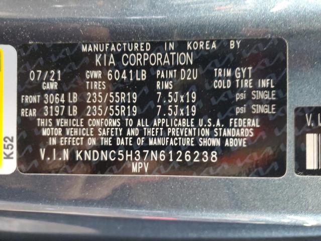 2022 Kia Carnival Ex VIN: KNDNC5H37N6126238 Lot: 59739104