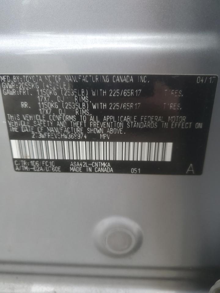 2T3WFREV5HW368974 2017 Toyota Rav4 Xle