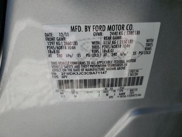 2012 Ford Edge Sel VIN: 2FMDK3JC3CBA71147 Lot: 56264394