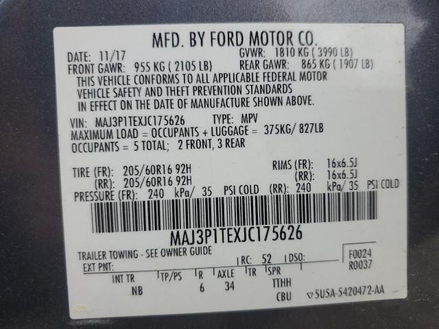 2018 Ford Ecosport Se VIN: MAJ3P1TEXJC175626 Lot: 57432874