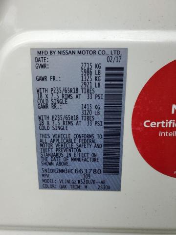 2017 Nissan Pathfinder S VIN: 5N1DR2MM3HC663780 Lot: 57516984