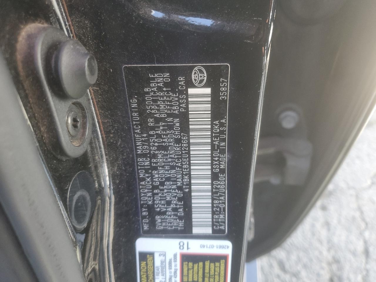 4T1BK1EB5EU128667 2014 Toyota Avalon Base