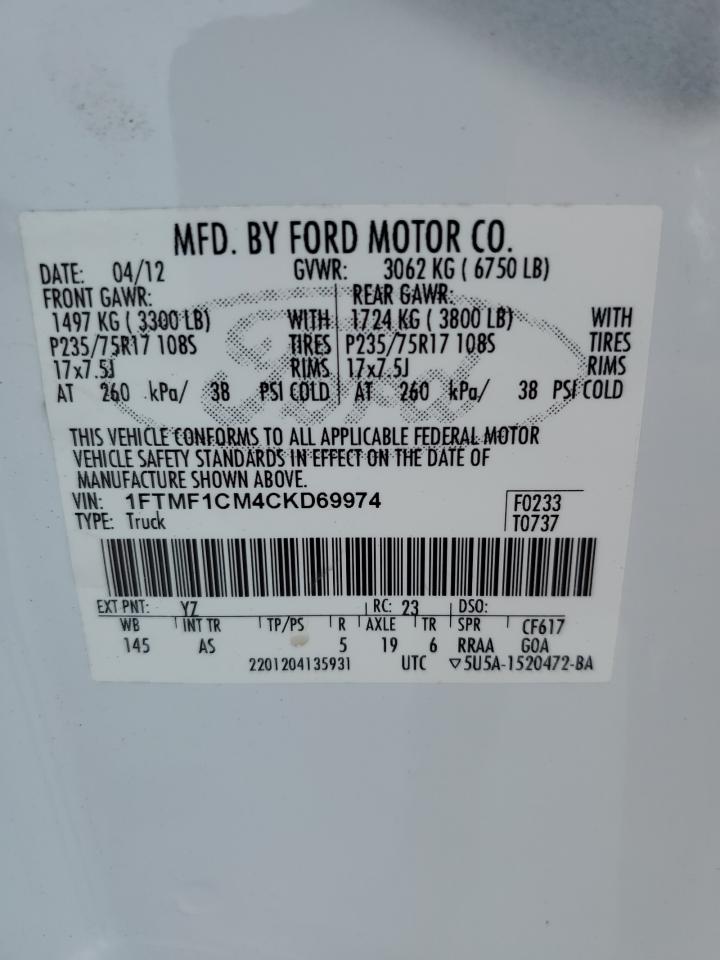 1FTMF1CM4CKD69974 2012 Ford F150
