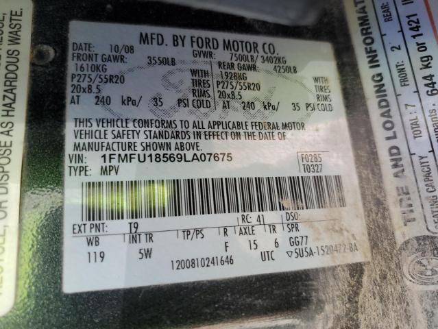 2009 Ford Expedition Eddie Bauer VIN: 1FMFU18569LA07675 Lot: 60256104