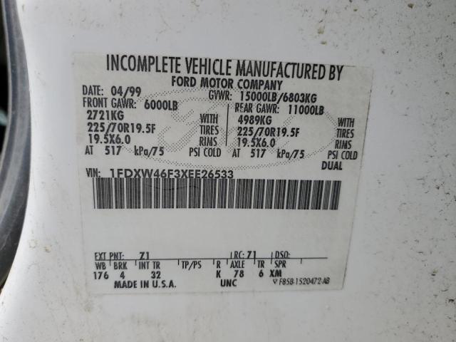 1999 Ford F450 Super Duty VIN: 1FDXW46F3XEE26533 Lot: 56027104
