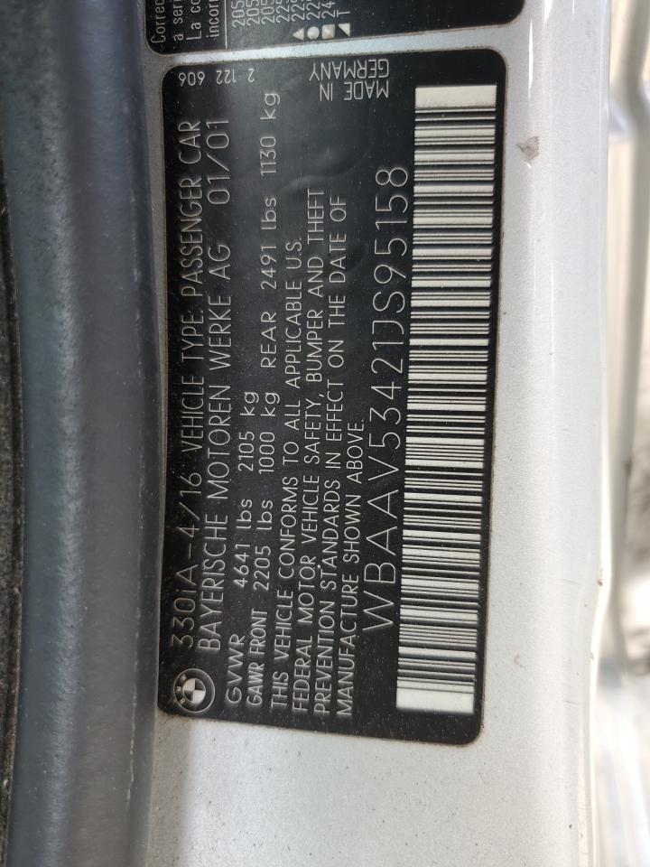 WBAAV53421JS95158 2001 BMW 330 I