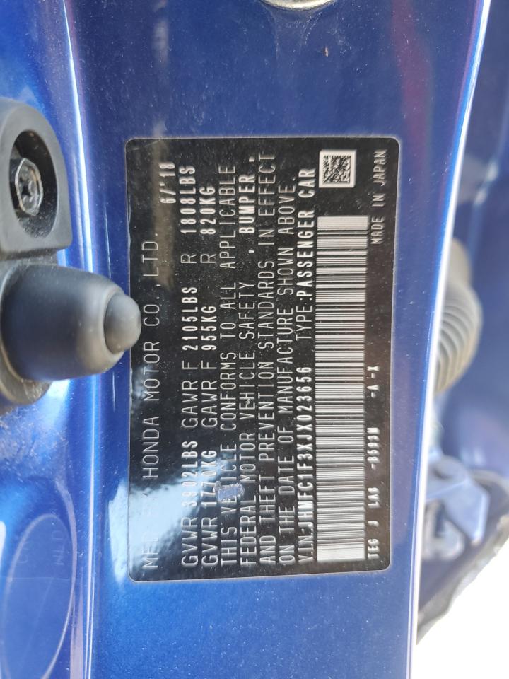 JHMFC1F3XJX023656 2018 Honda Civic Ex
