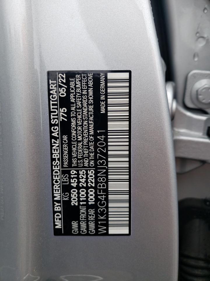 W1K3G4FB8NJ372041 2022 Mercedes-Benz A 220 4Matic