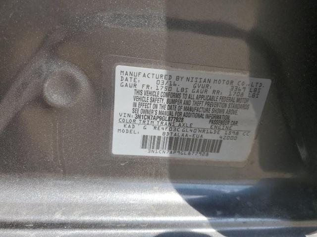 3N1CN7AP9GL877928 2016 Nissan Versa S