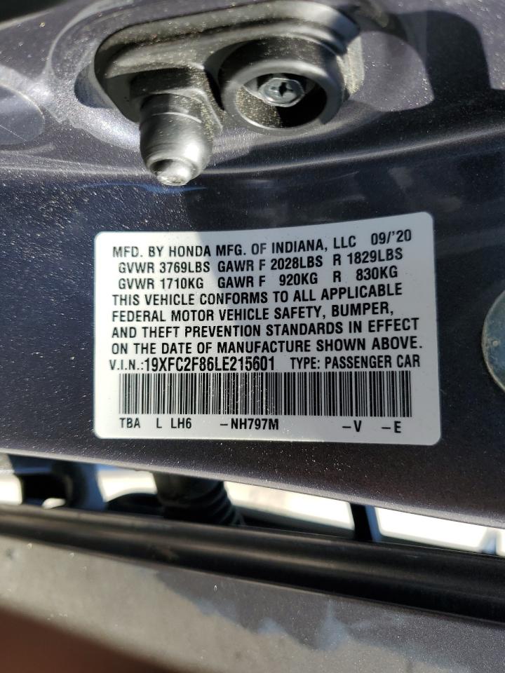 19XFC2F86LE215601 HONDA CIVIC 2020