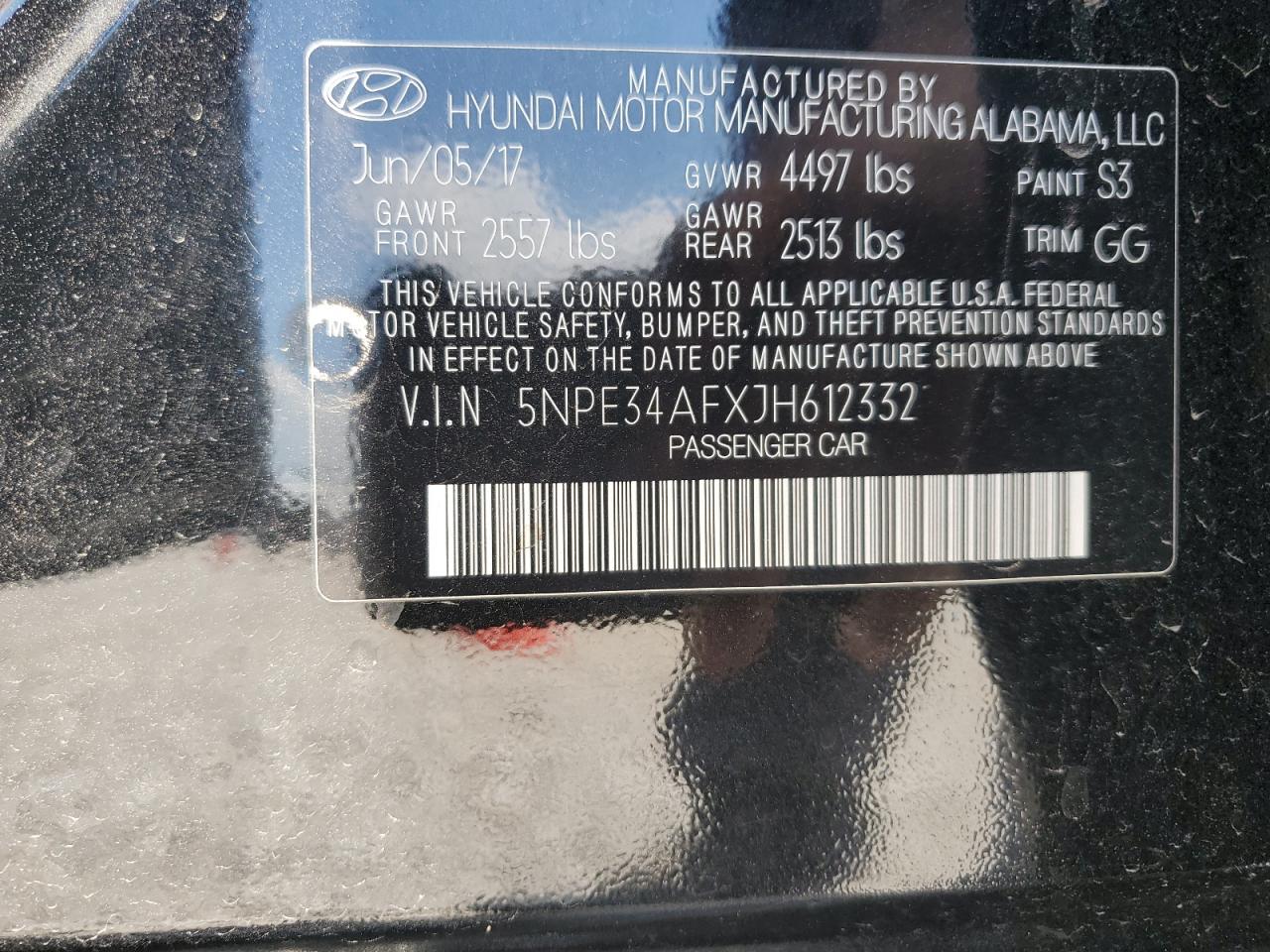 5NPE34AFXJH612332 2018 Hyundai Sonata Sport