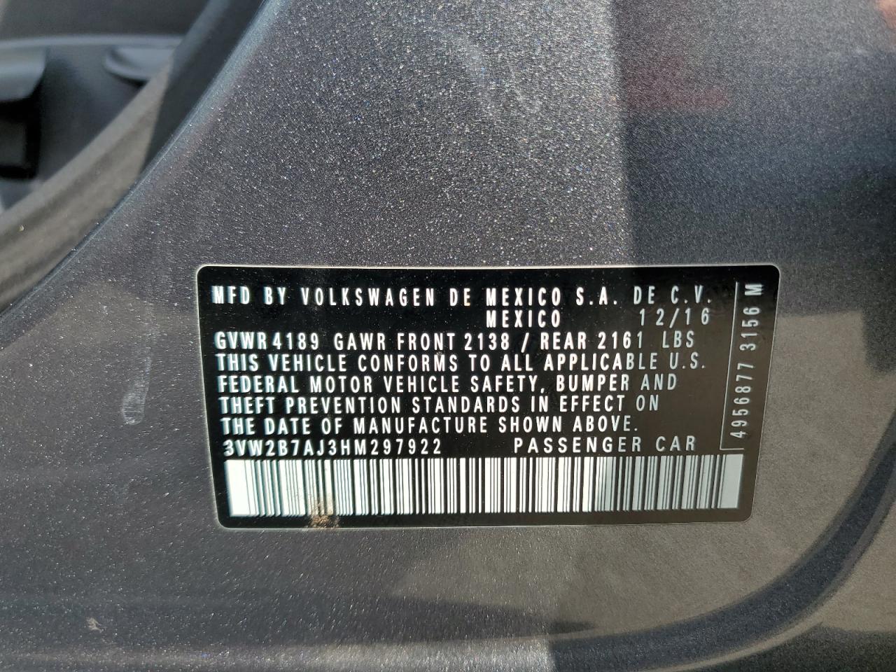 3VW2B7AJ3HM297922 2017 Volkswagen Jetta S