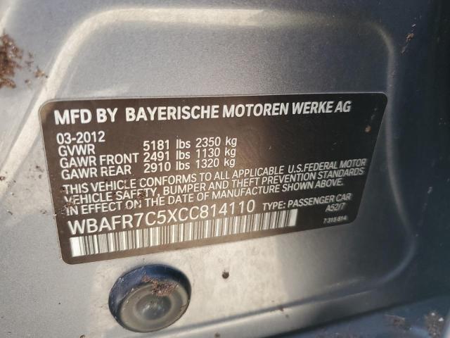 2012 BMW 535 I VIN: WBAFR7C5XCC814110 Lot: 60195224