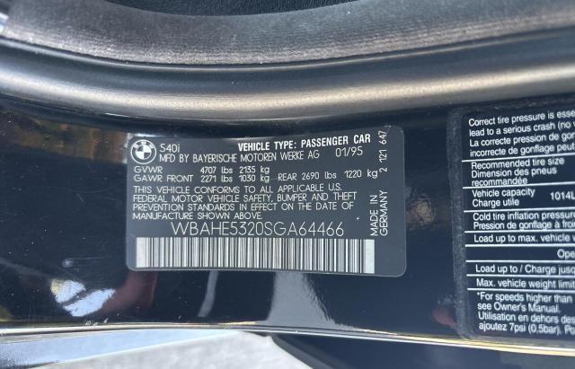1995 BMW 540 I VIN: WBAHE5320SGA64466 Lot: 61126994