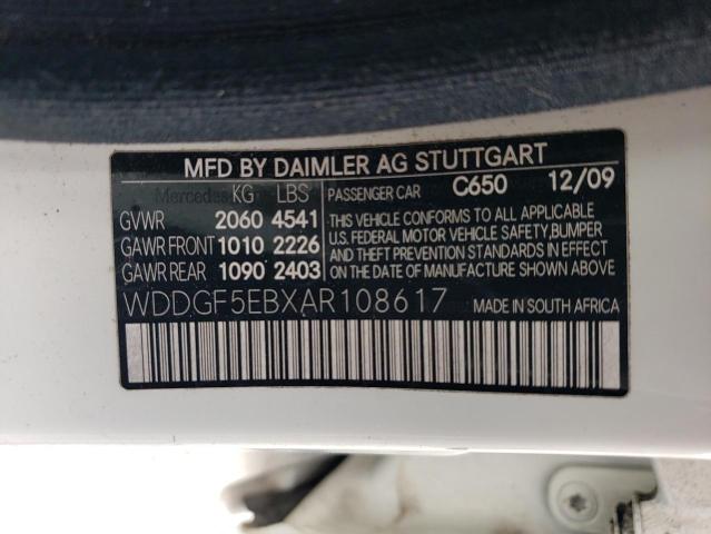 2010 Mercedes-Benz C 300 VIN: WDDGF5EBXAR108617 Lot: 59403394
